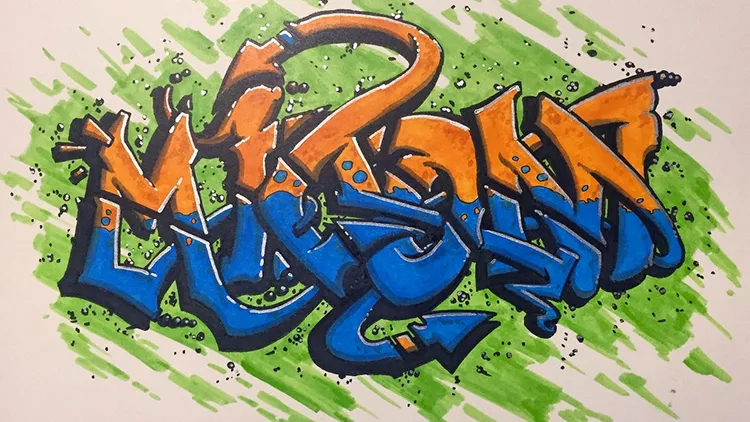 Graffiti Letters with Marker on Illustration Board